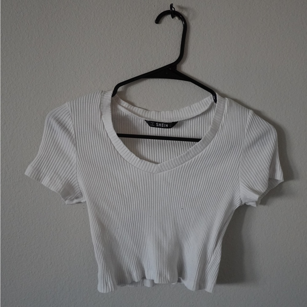 ADD ON FOR $1 White ribbed crop top